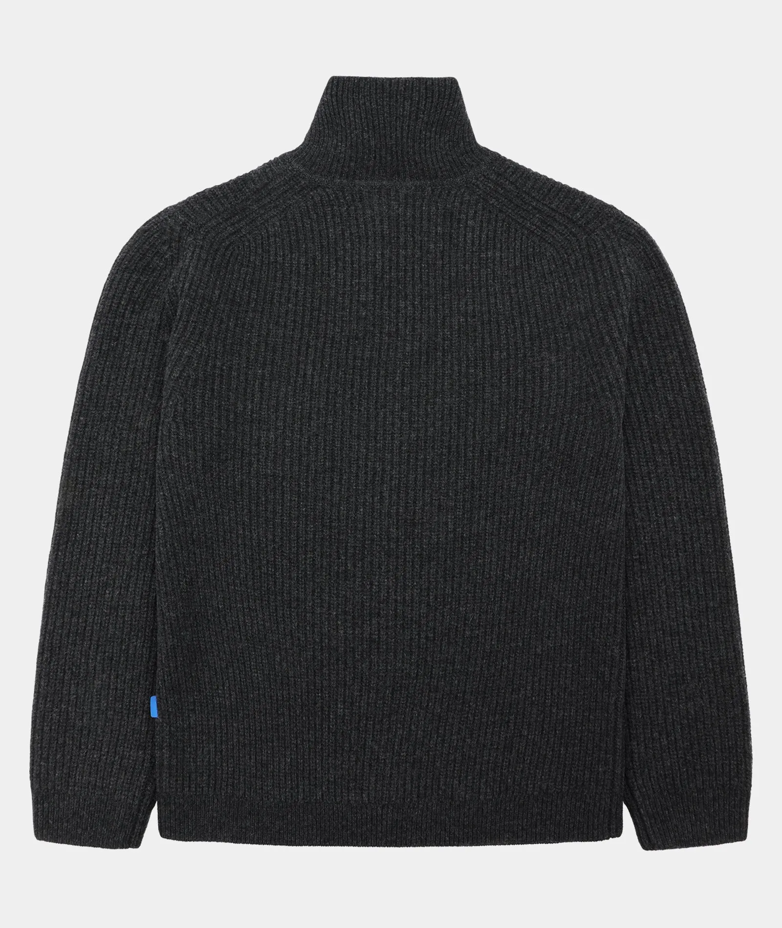 Half Zip Wool Knit - Dark Grey Melange