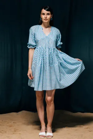 Hemnalini - Blue Gingham Summer Dress