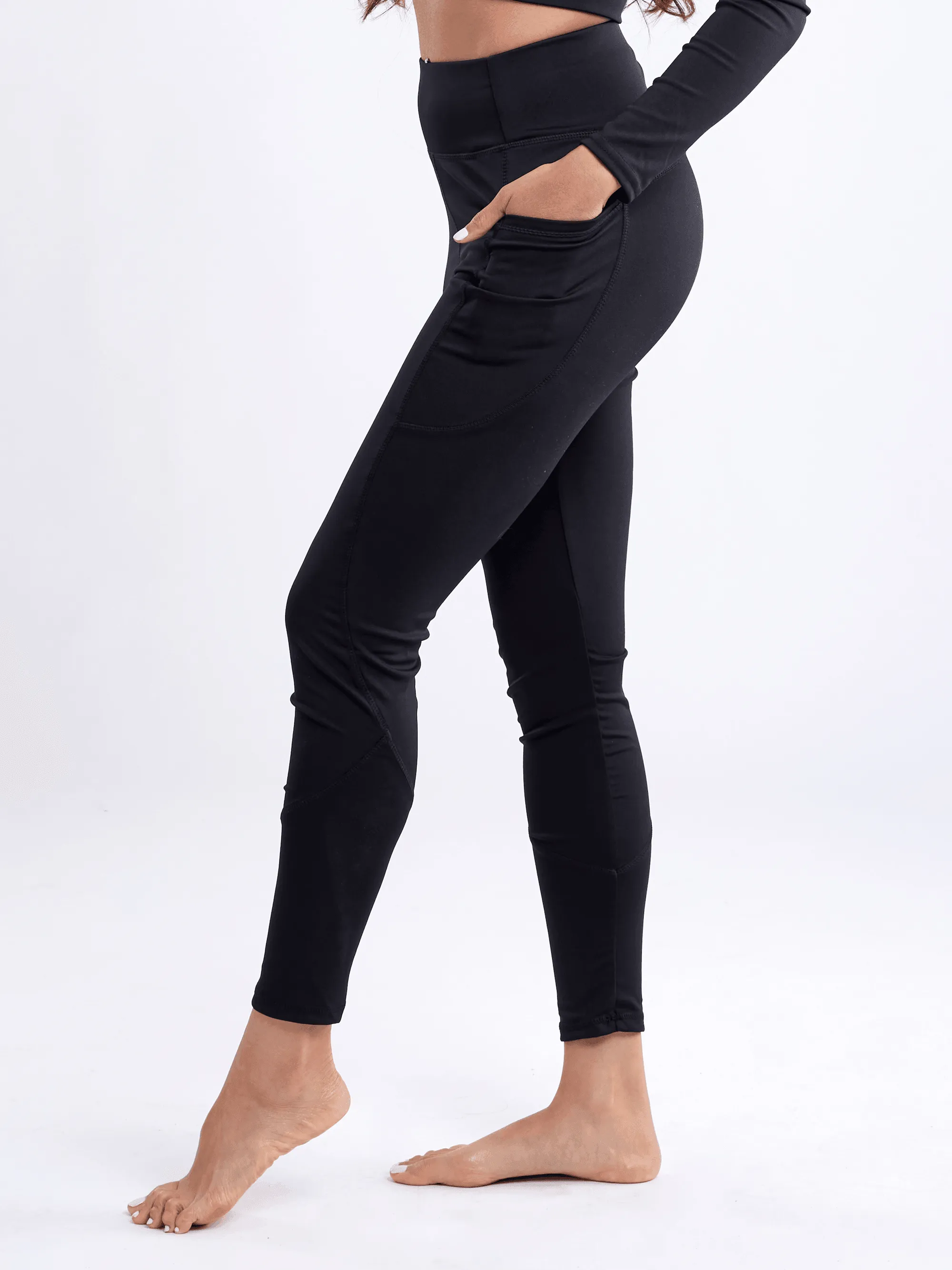 High-Waisted Classic Gym Leggings with Side Pockets