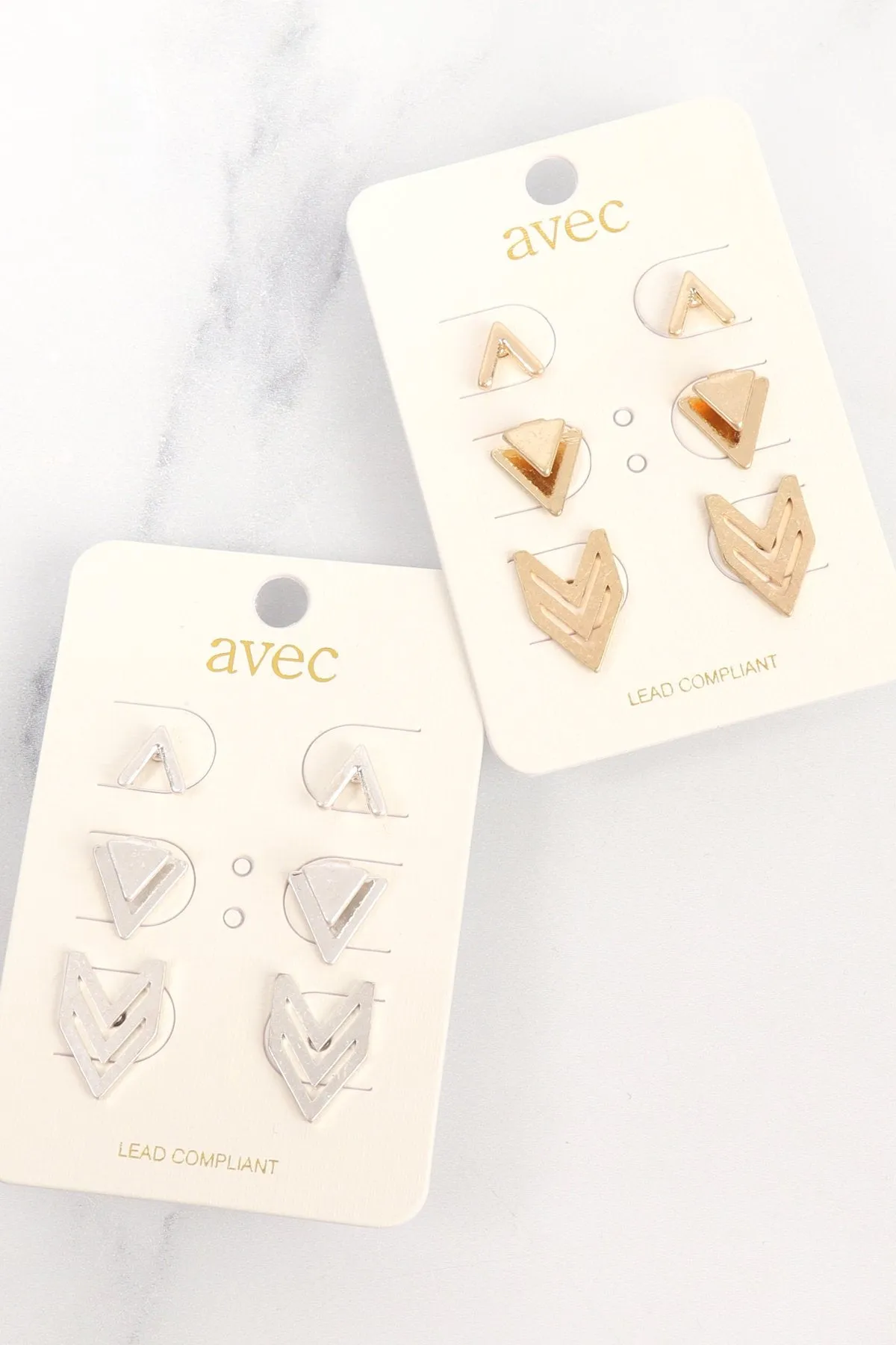 Jeb334 - 3 Set of v Shape Earrings