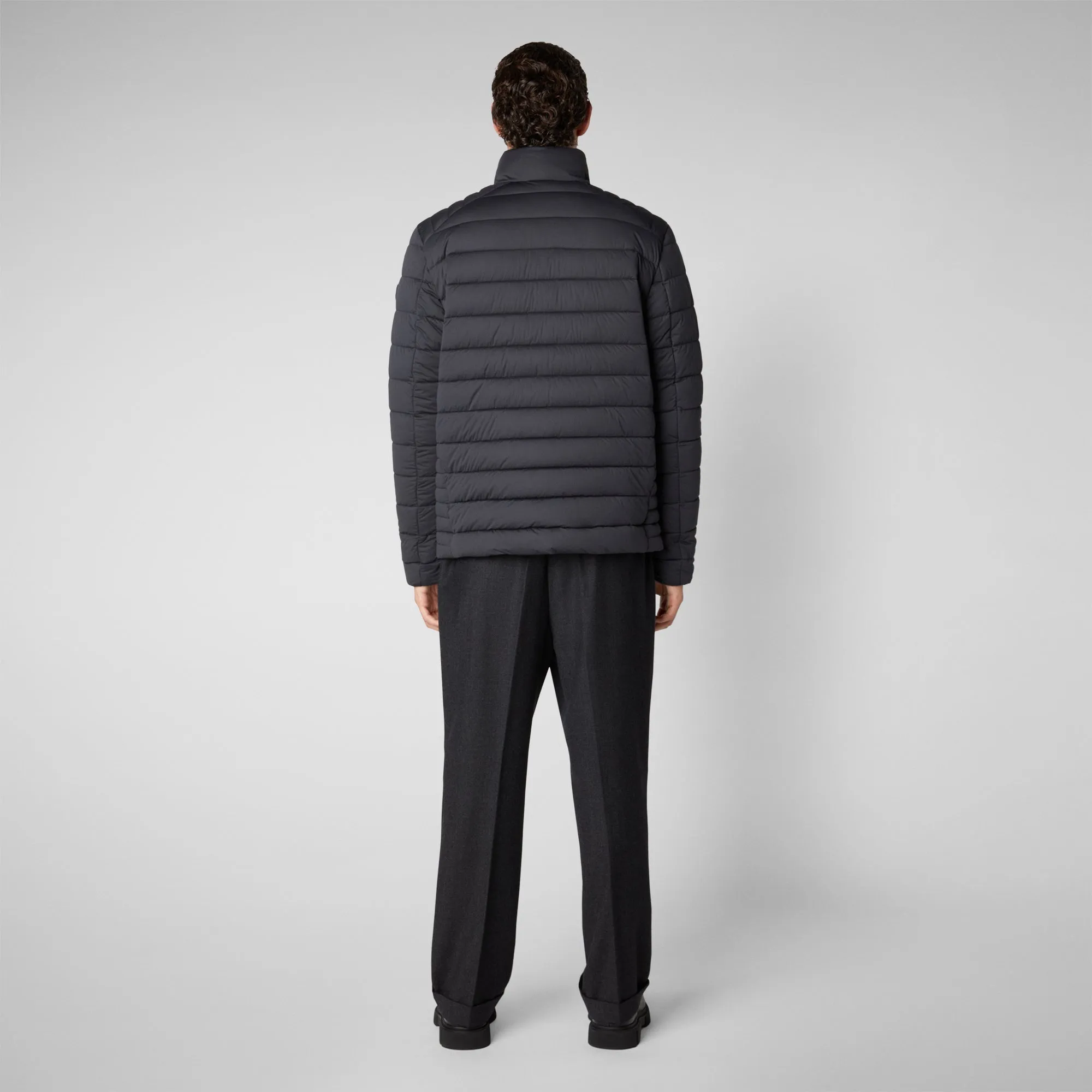 Men's Ari Stretch Puffer Jacket in Grey Black