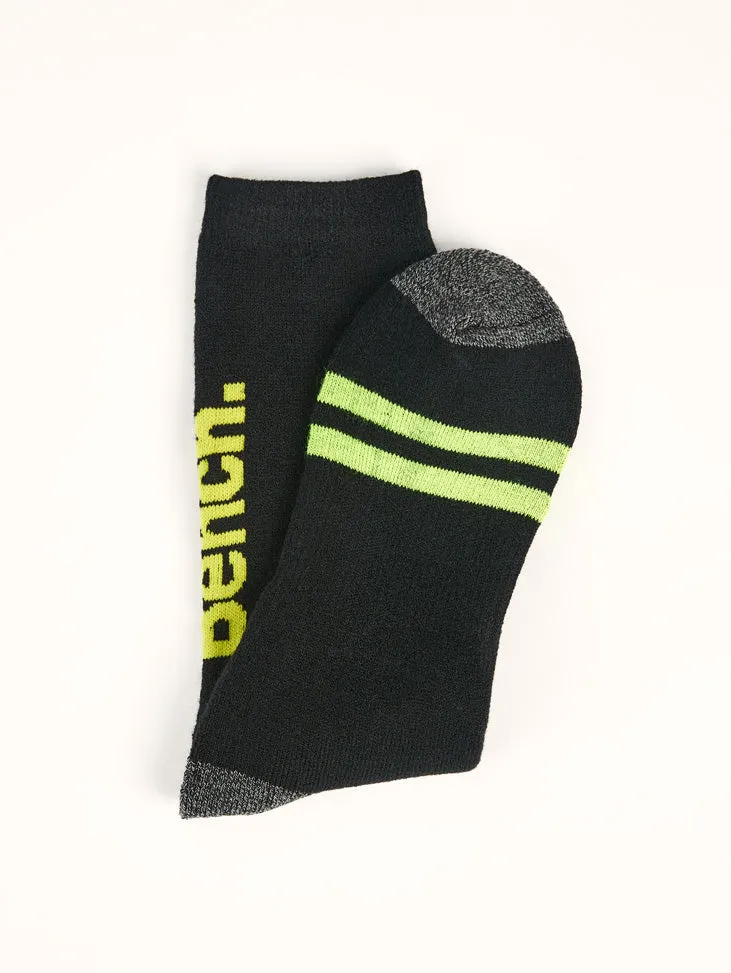 Men's Full Cushion Brushed Thermal Crew Socks (2 Pairs) - Green Stripes