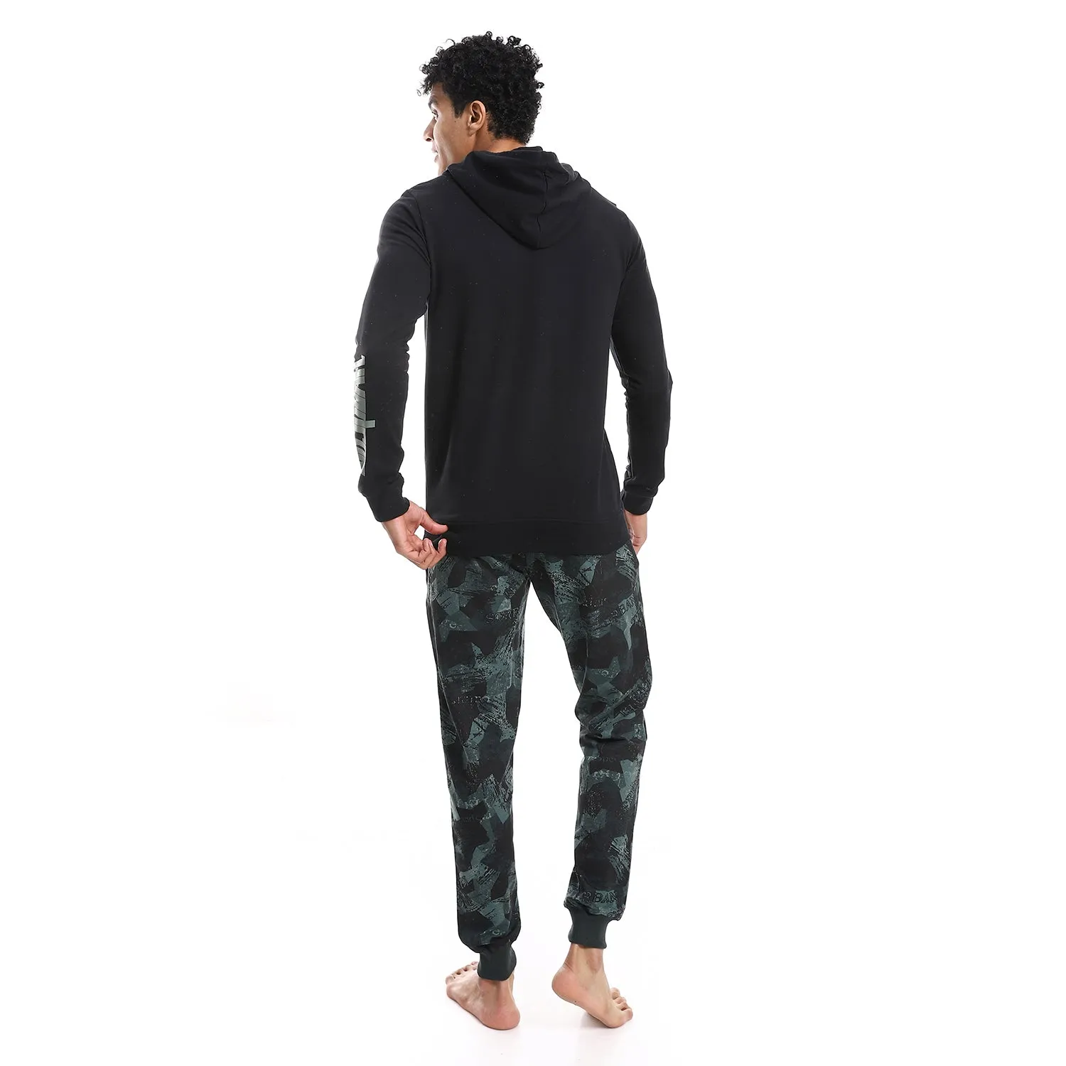 Men's Hoodie Pajama - Black