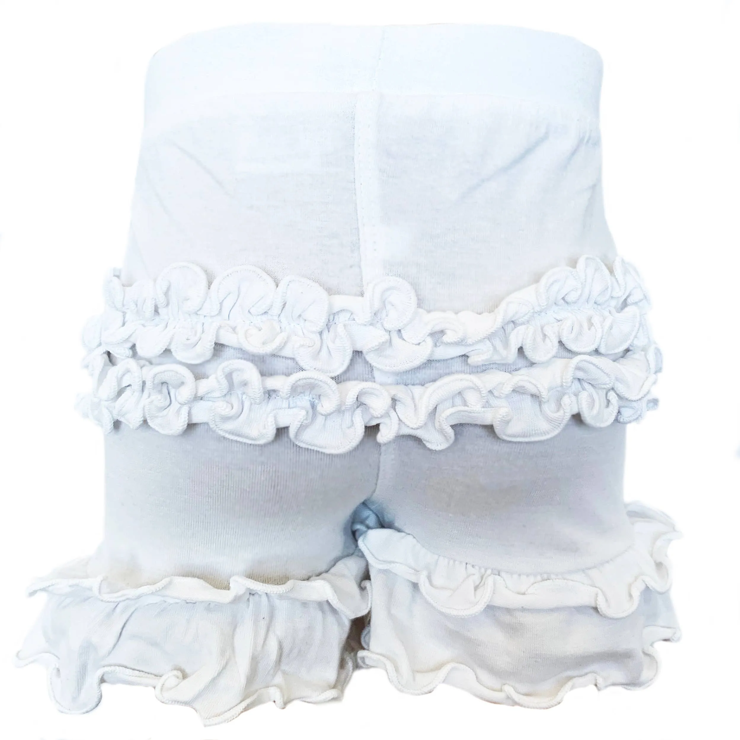 NEW AnnLoren - AnnLoren Toddler & Big Girls White Ruffle Butt Shorts 4-5T