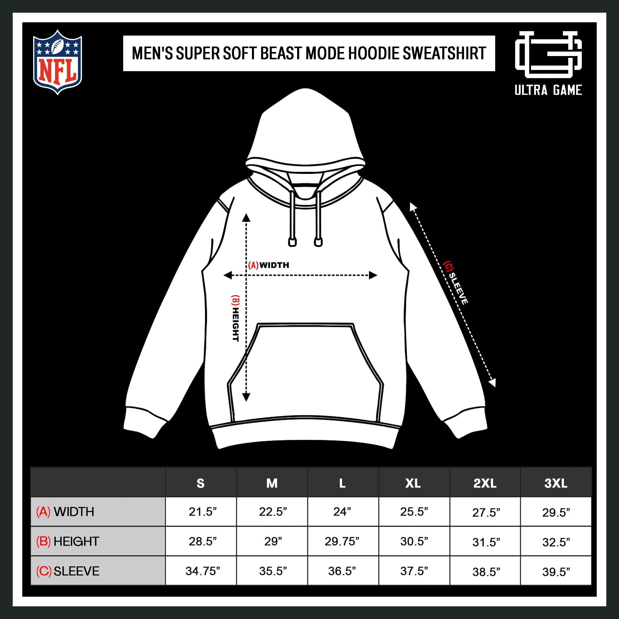 NFL Official Adults Unisex Super Soft Beast Mode Hoodie Sweatshirt|Atlanta Falcons