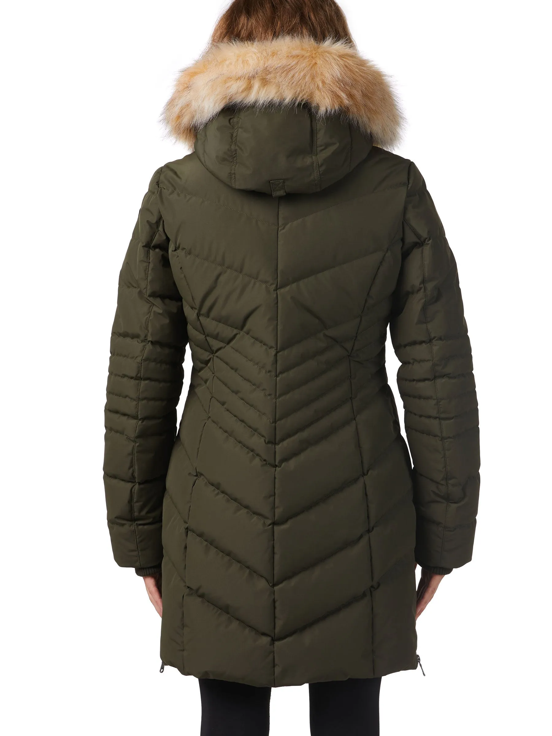 Queens Quilted Puffer w/Faux Fur Hood Trim