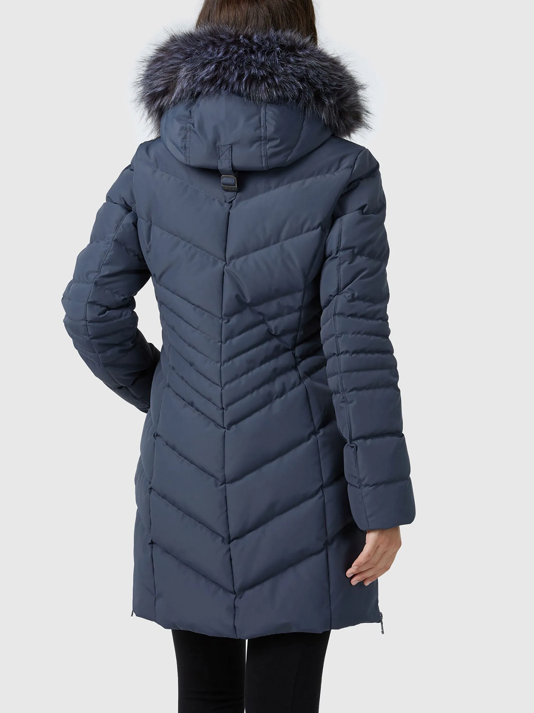 Queens Quilted Puffer w/Faux Fur Hood Trim