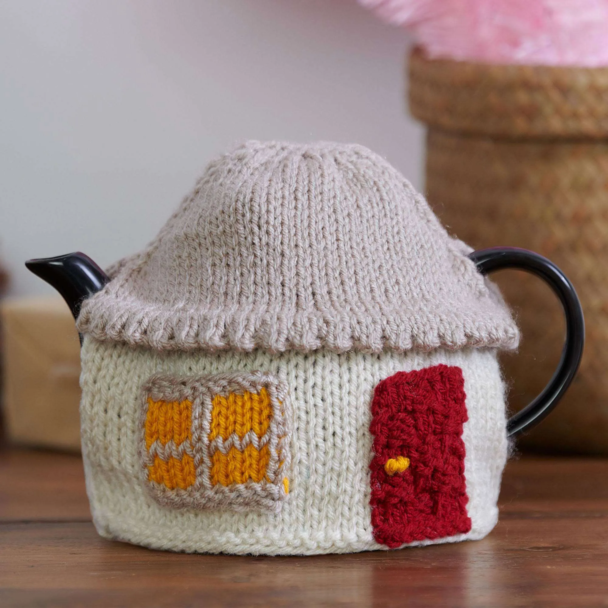 Red Heart Knit Cozy Cabin Tea Cozy