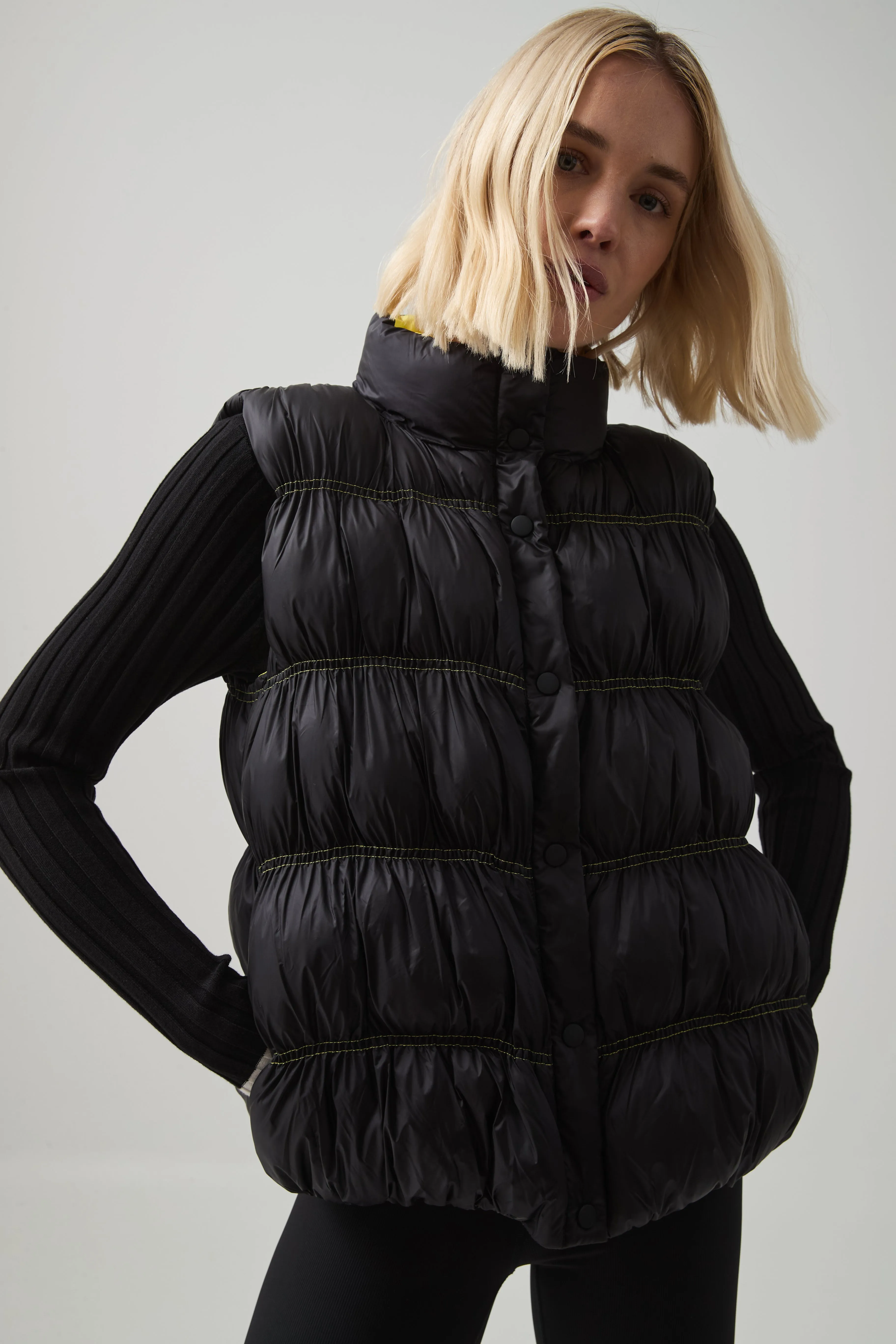 Ruched Puffer Vest 722