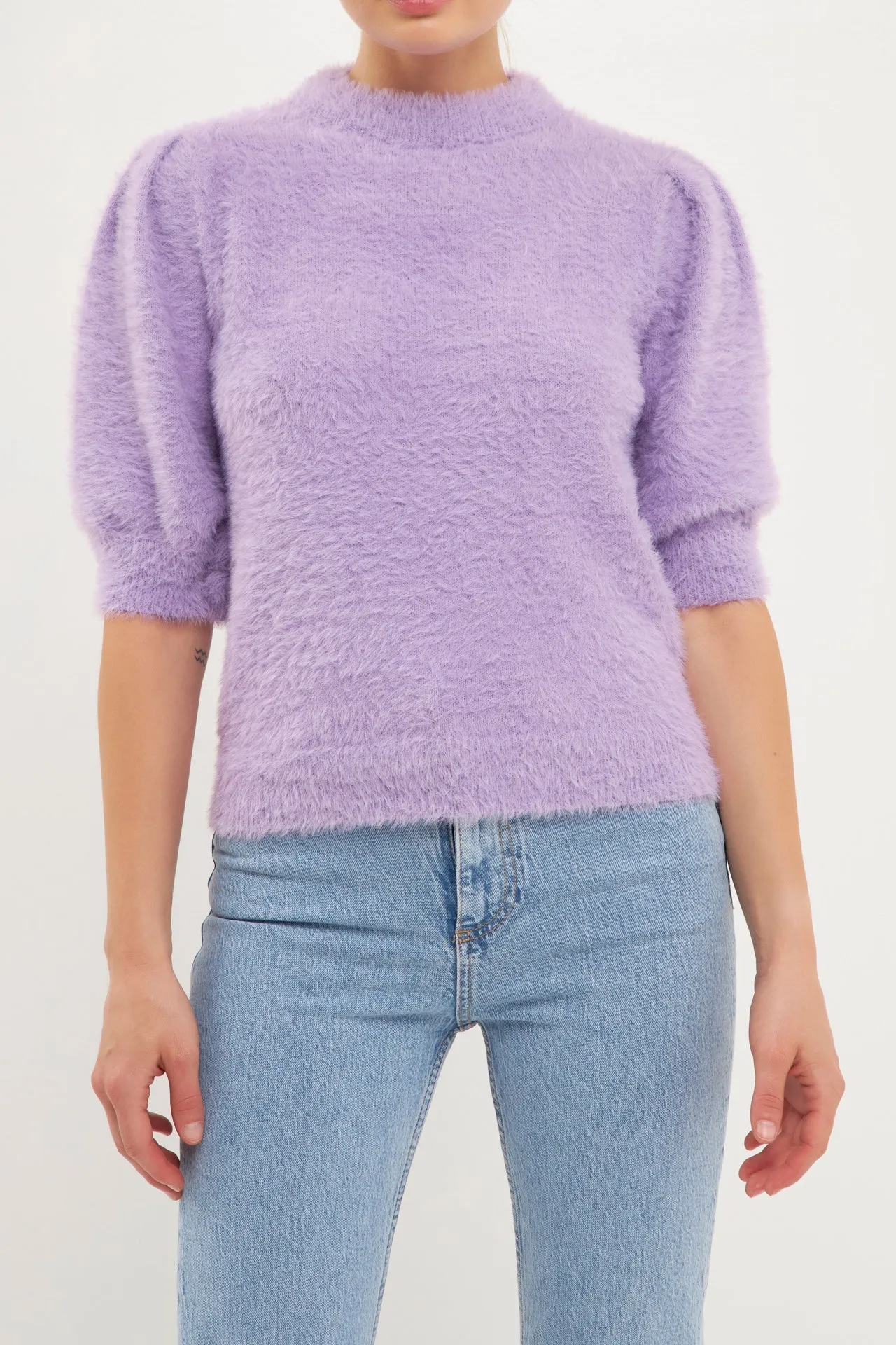 Short Puff Sleeve Sweater