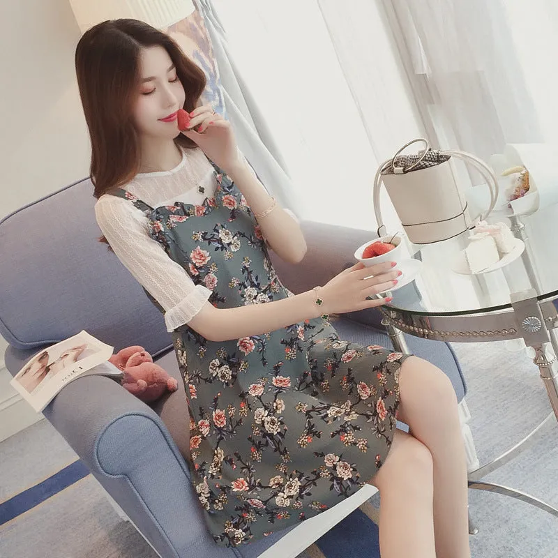 Summer Korean Flare Sleeves Bare Shoulder Chequered Dress Women Student Loose A-Line Doll Dress