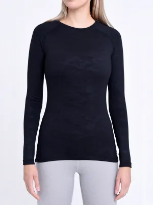 SuperThermal Long Sleeve Compression Base Layer Crew Neck Top for Women With Brushed Inner Fabric