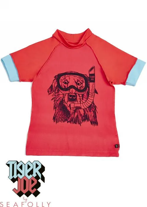 Tiger Joe UV rash tops - scuba red