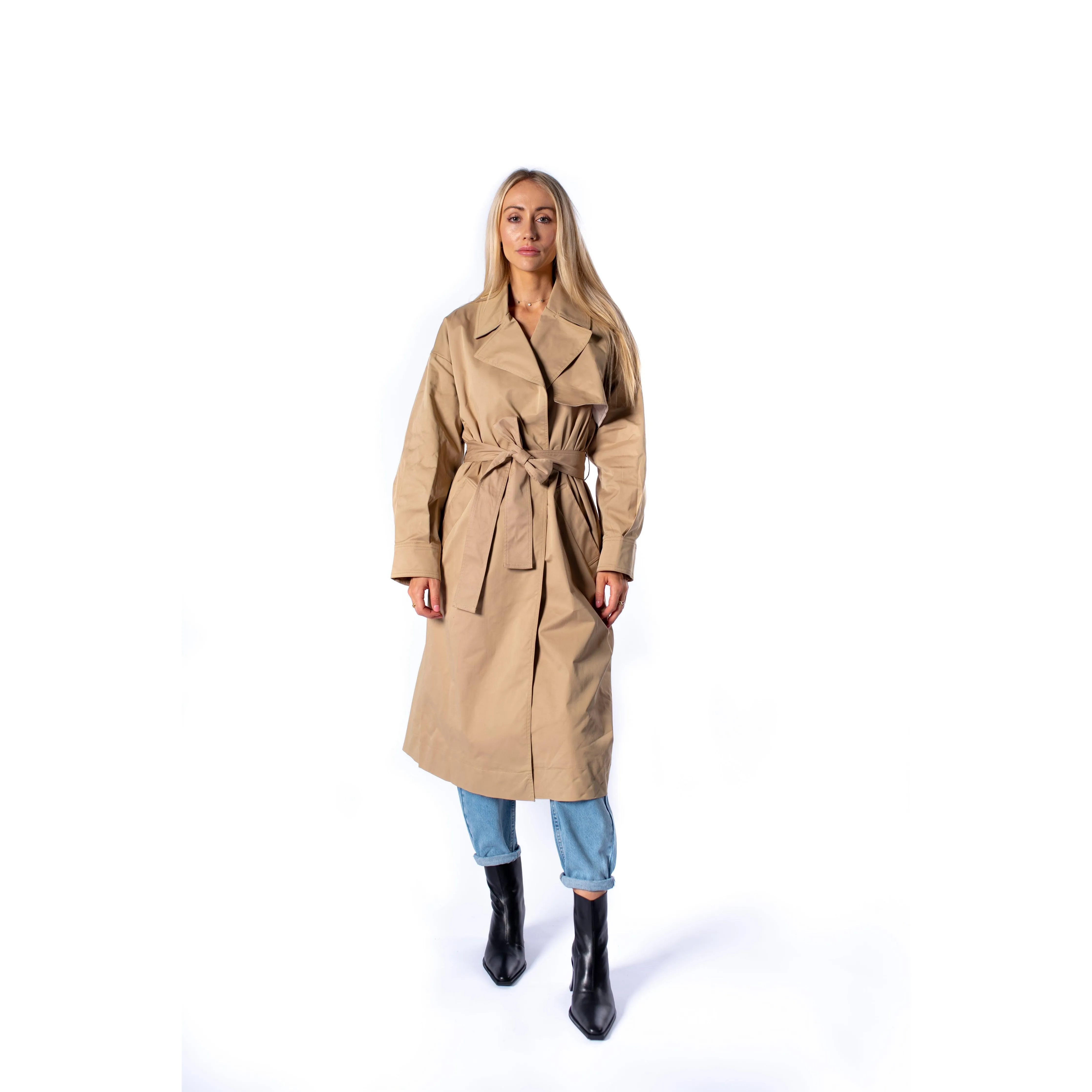 Topshop Women's Beige Trench Coat