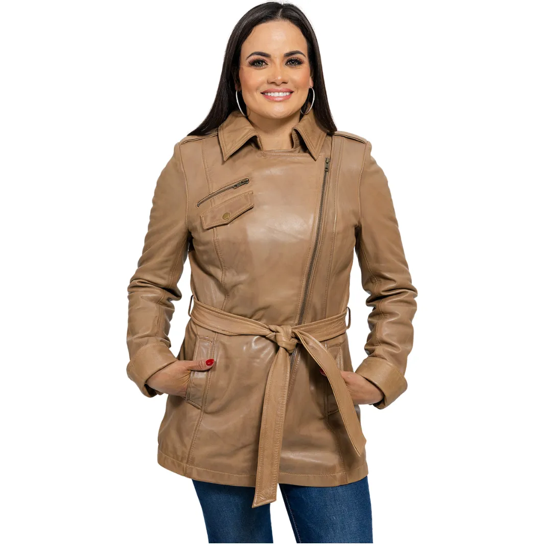 Traci Leather Trench Coat