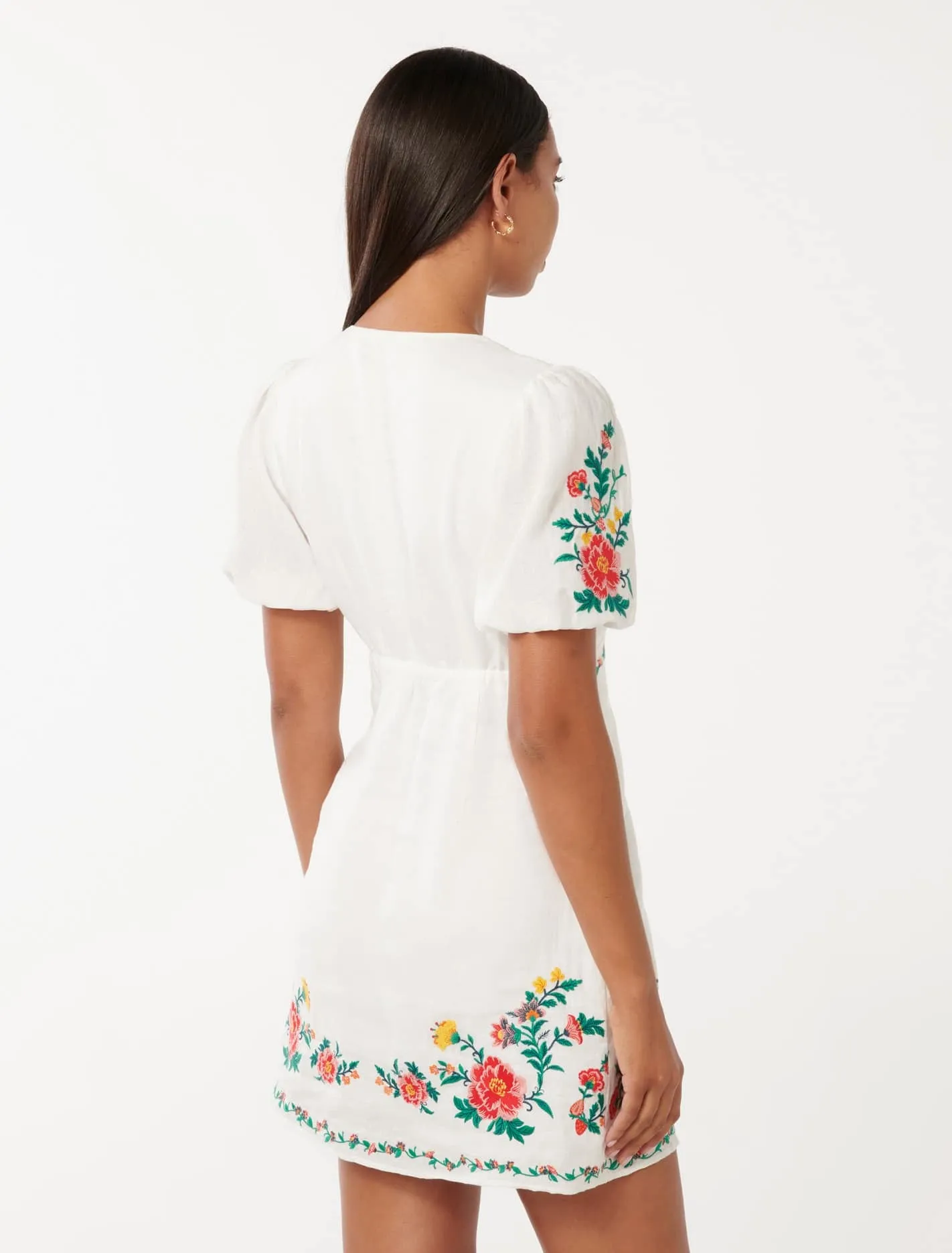 Veanne Embroidered Mini Dress