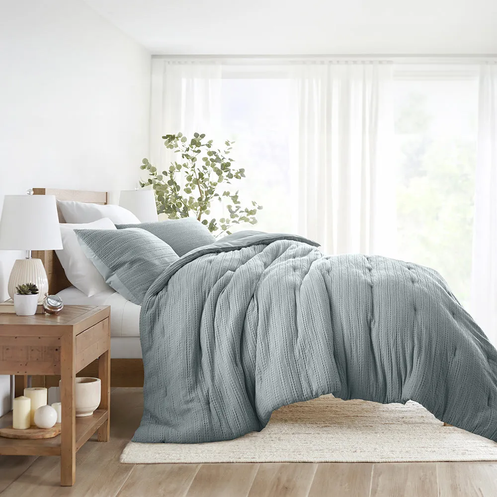 Waffle Textured Down-Alternative Comforter Set