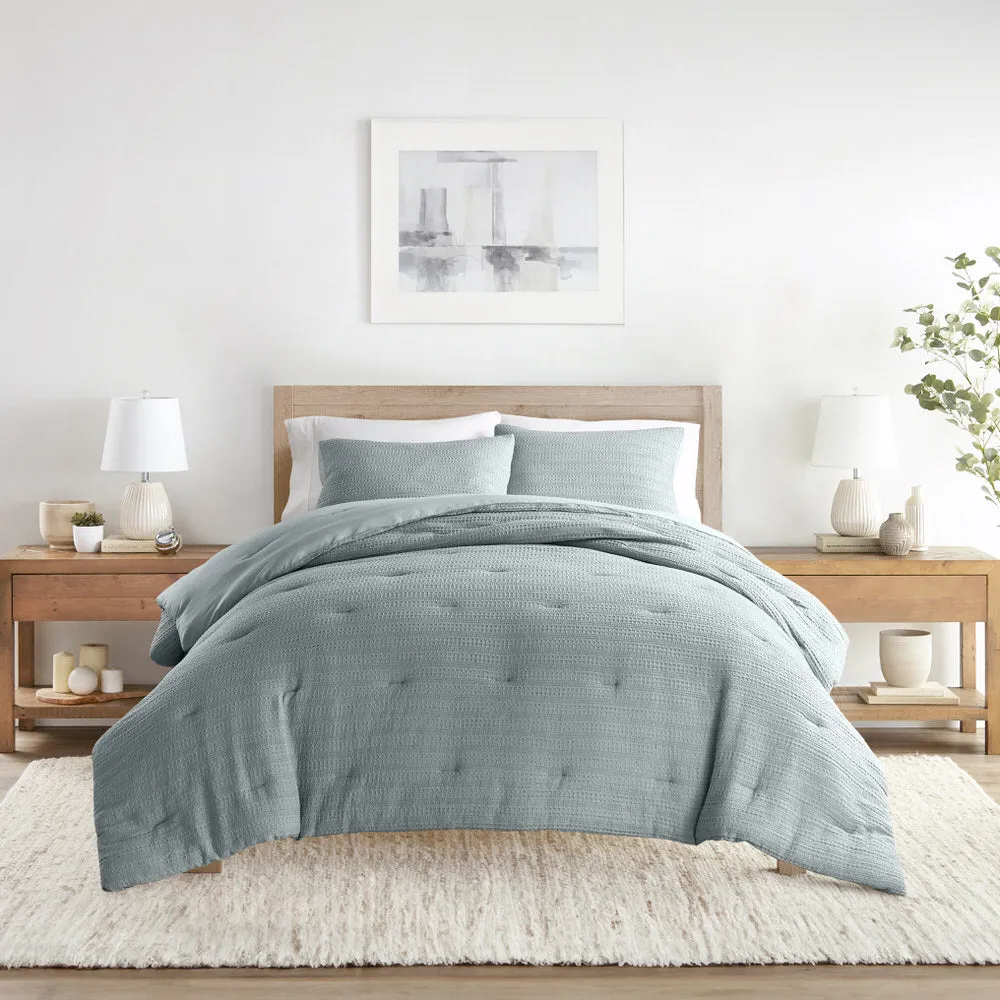 Waffle Textured Down-Alternative Comforter Set