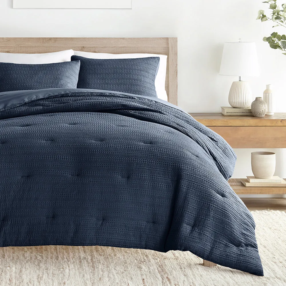 Waffle Textured Down-Alternative Comforter Set