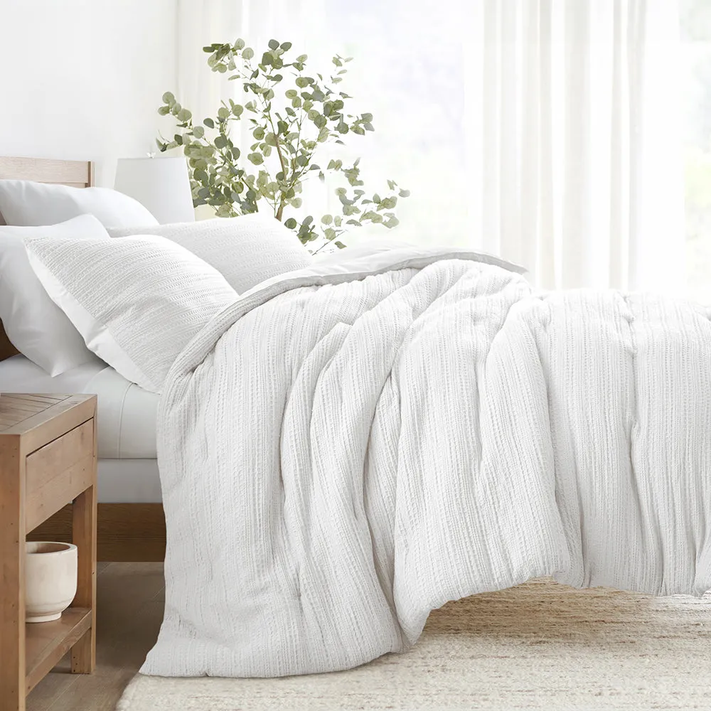 Waffle Textured Down-Alternative Comforter Set