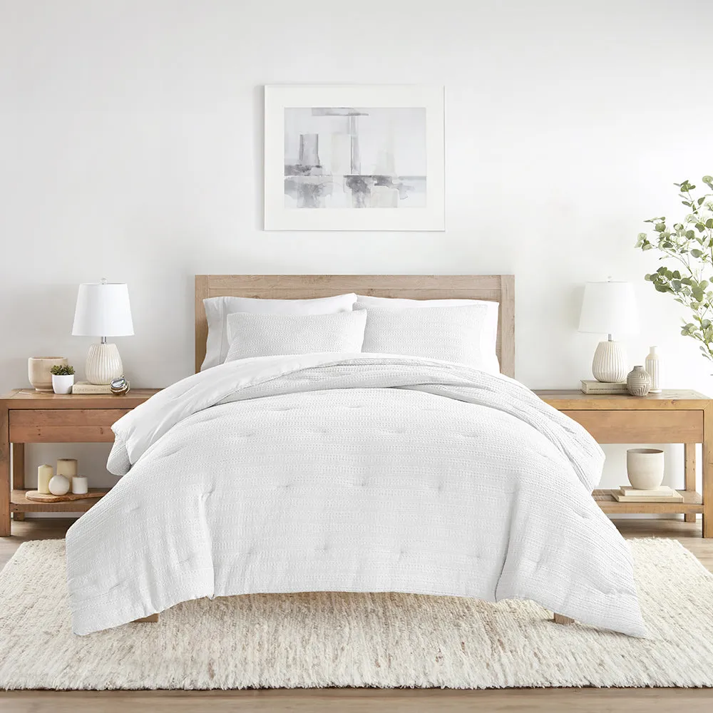 Waffle Textured Down-Alternative Comforter Set