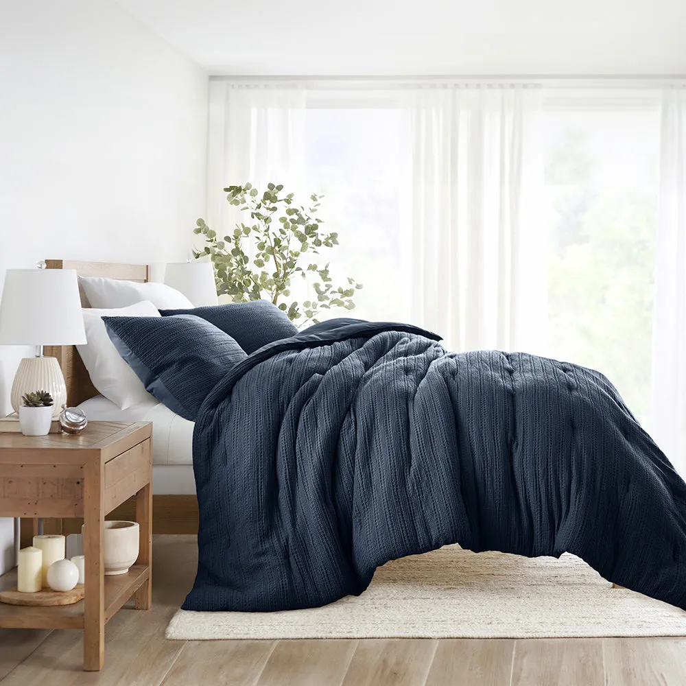 Waffle Textured Down-Alternative Comforter Set