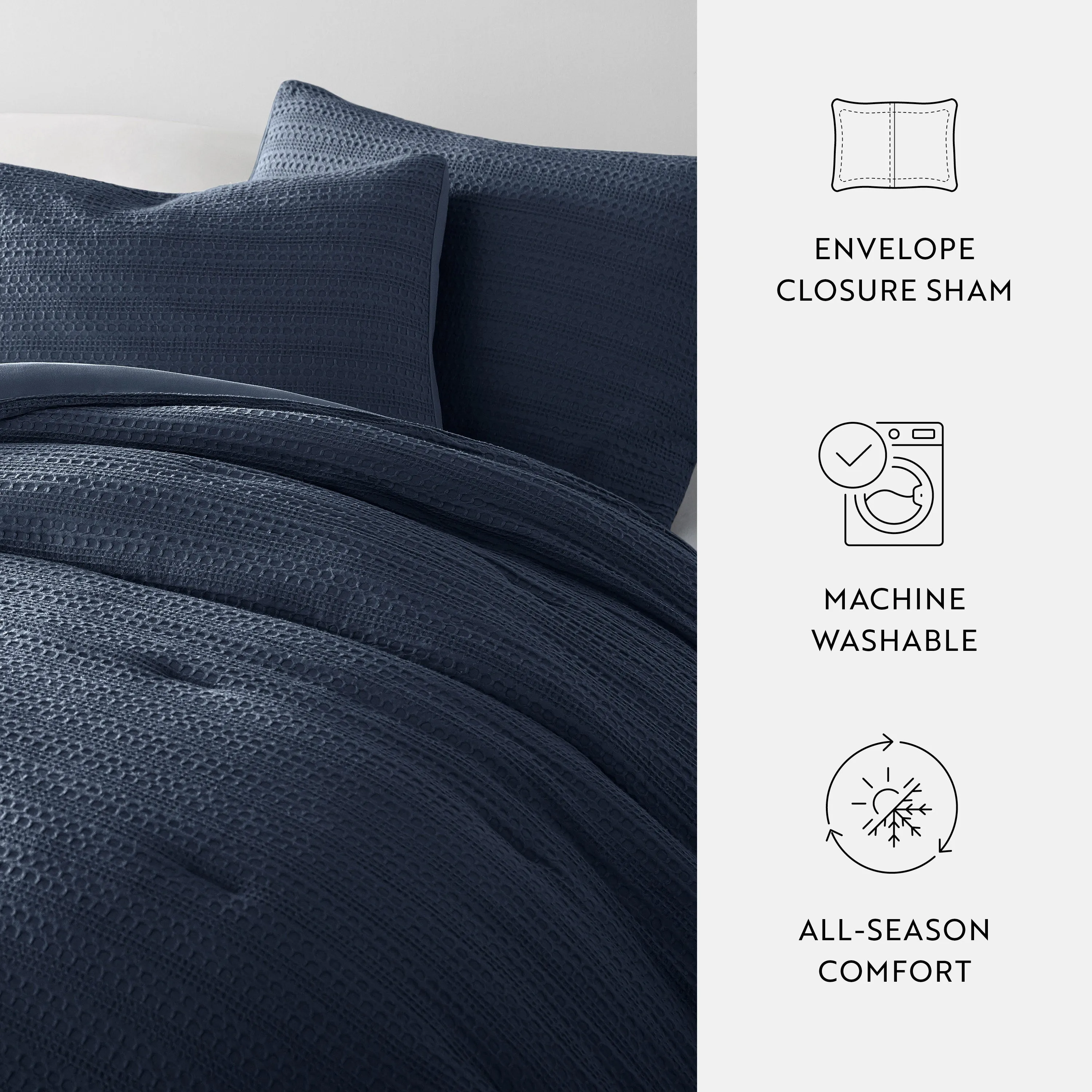 Waffle Textured Down-Alternative Comforter Set