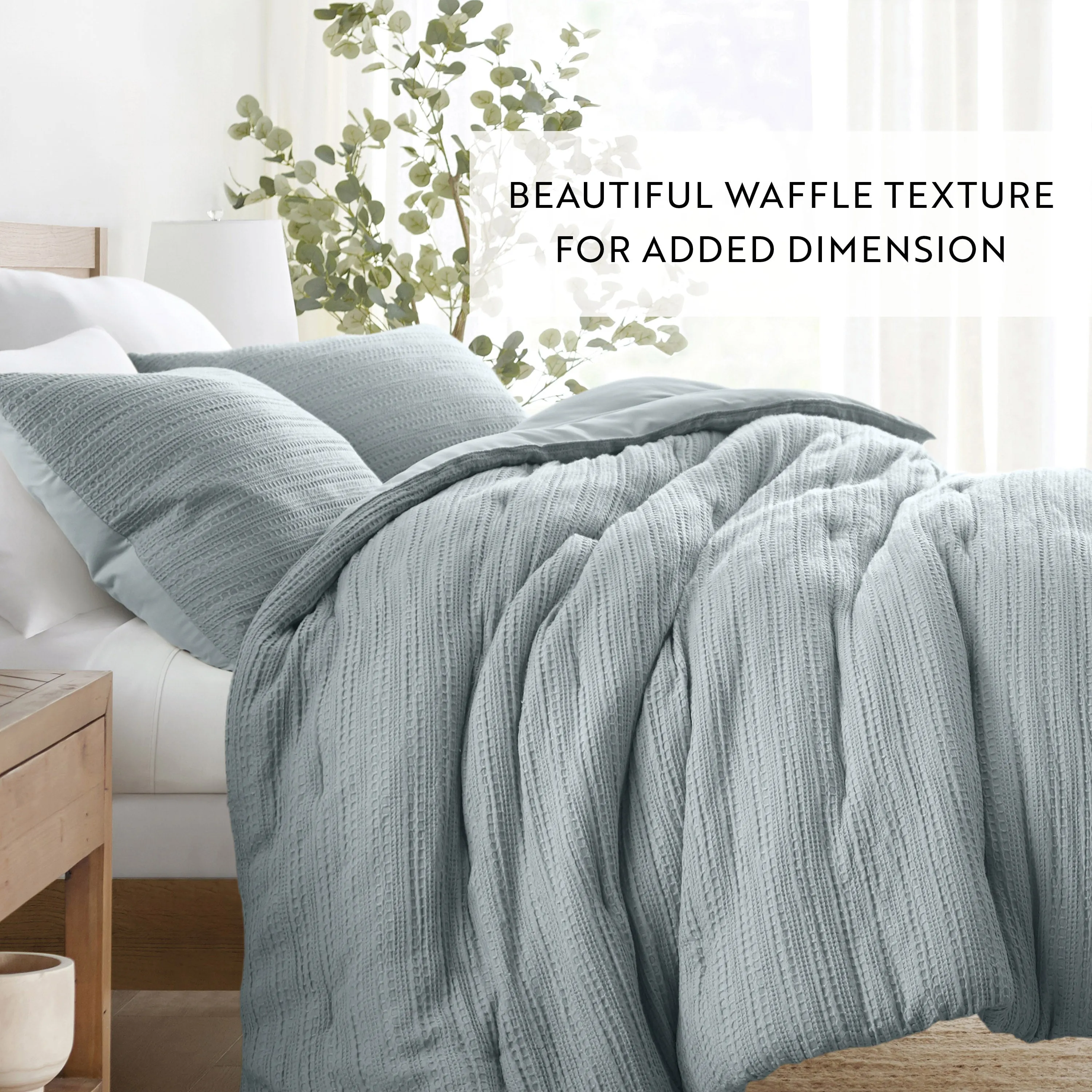 Waffle Textured Down-Alternative Comforter Set