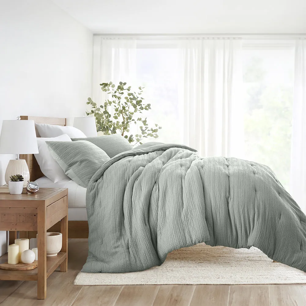 Waffle Textured Down-Alternative Comforter Set