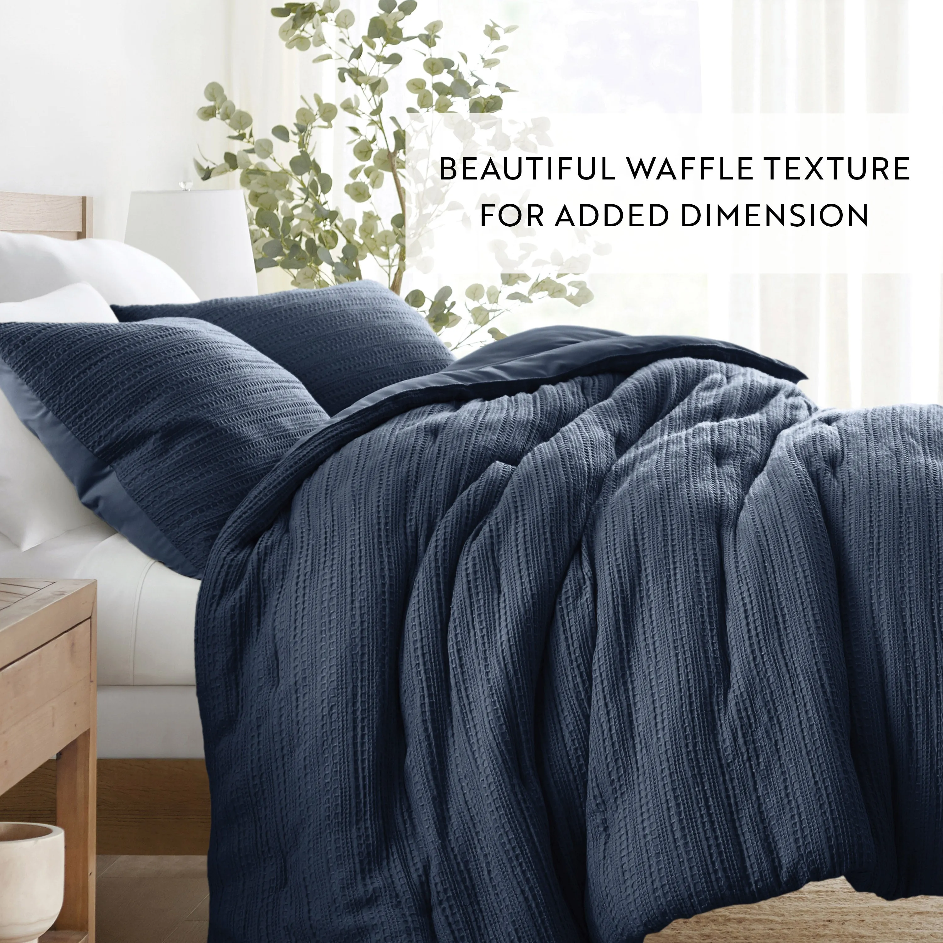 Waffle Textured Down-Alternative Comforter Set