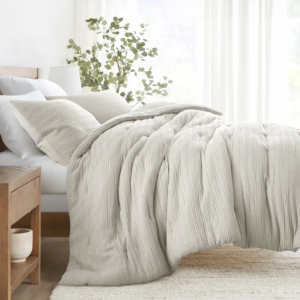 Waffle Textured Down-Alternative Comforter Set