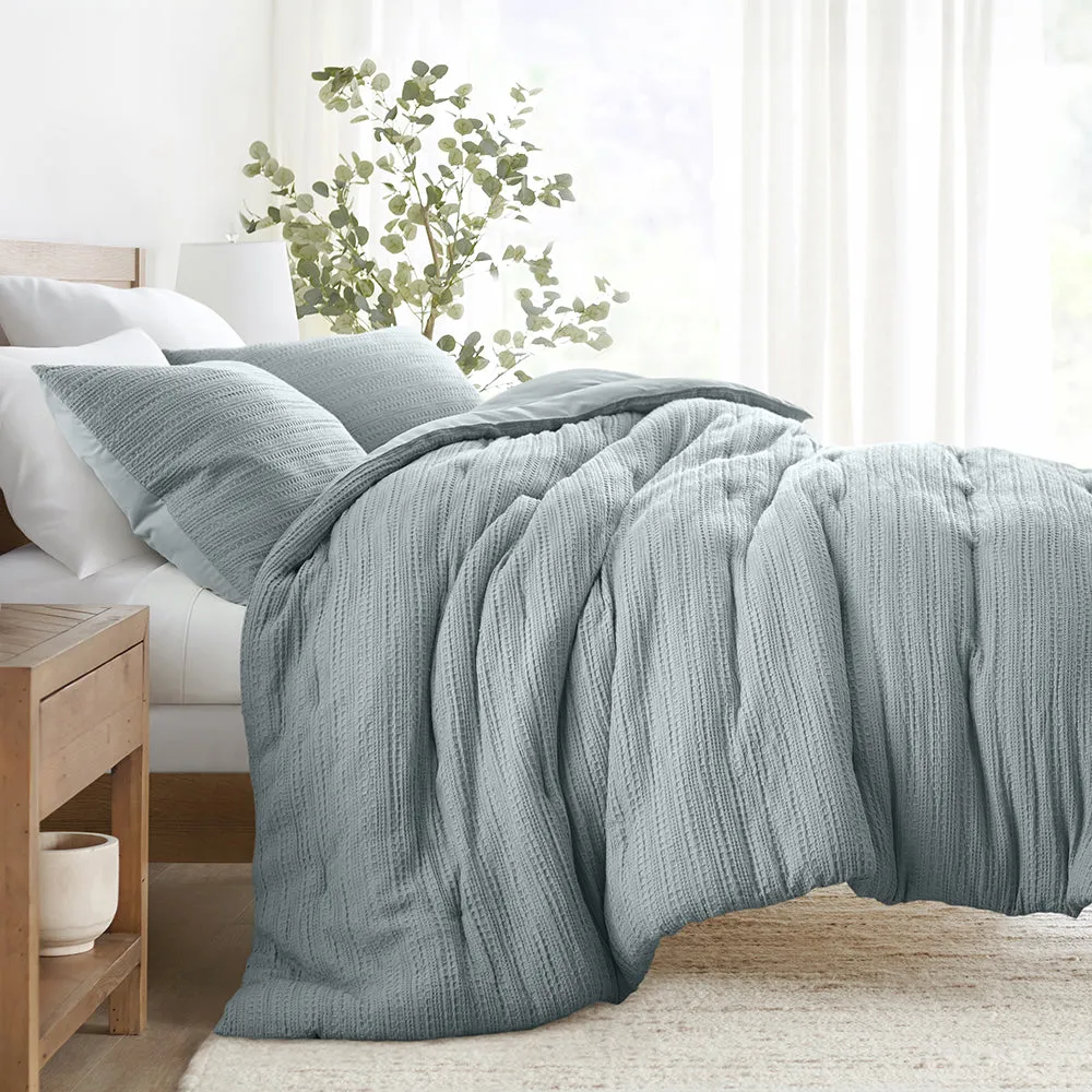 Waffle Textured Down-Alternative Comforter Set