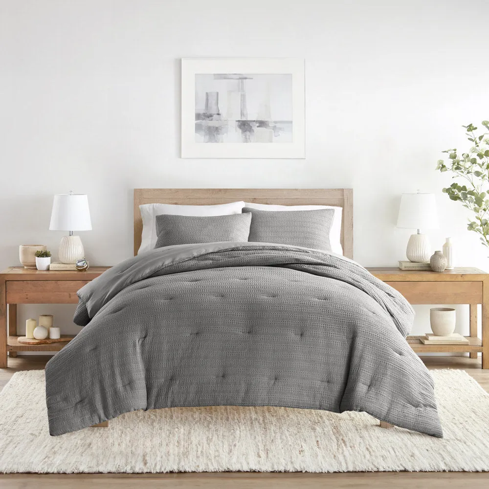 Waffle Textured Down-Alternative Comforter Set