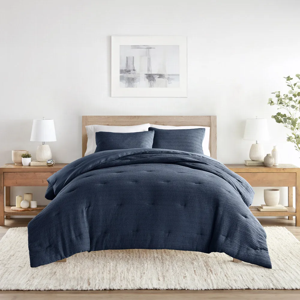 Waffle Textured Down-Alternative Comforter Set