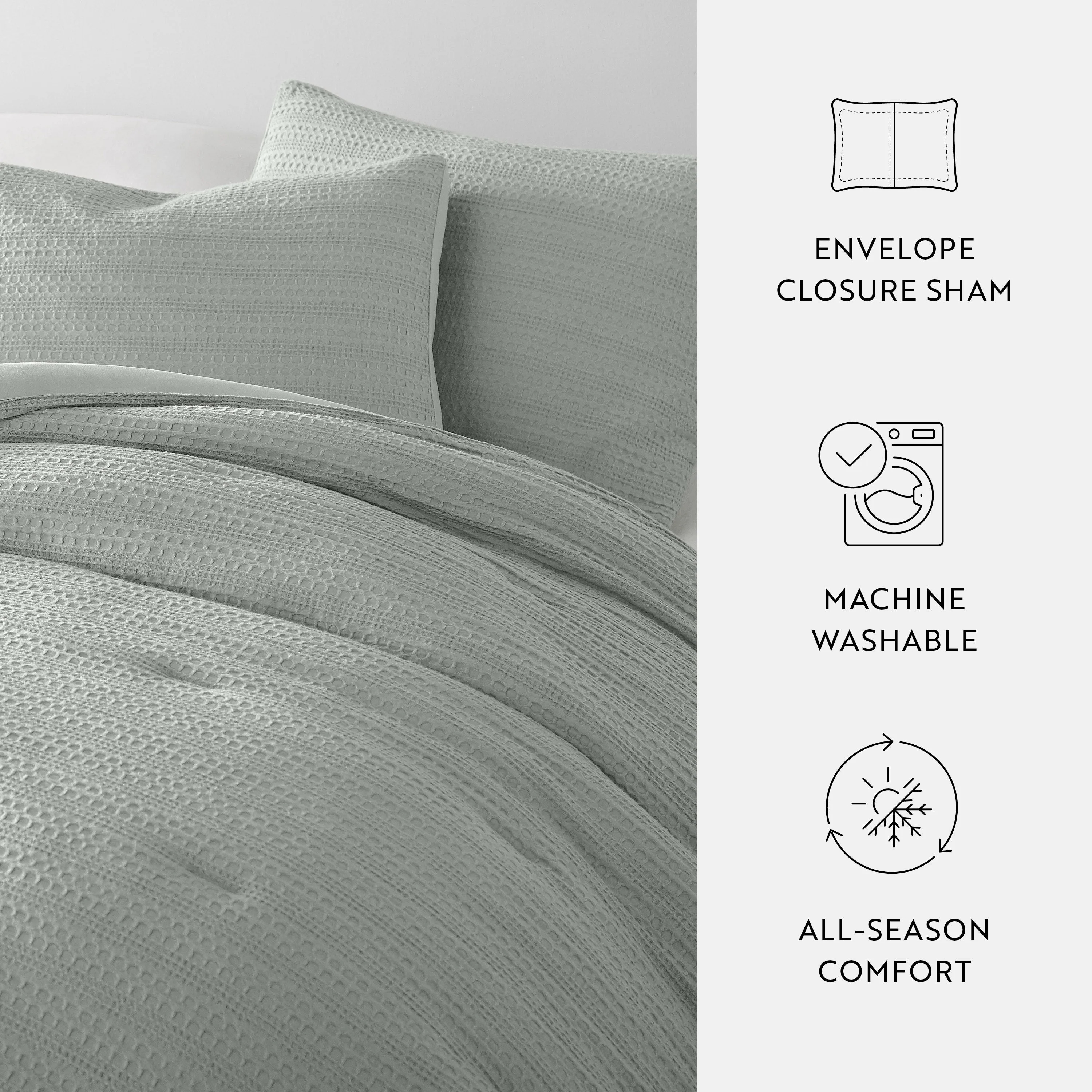 Waffle Textured Down-Alternative Comforter Set