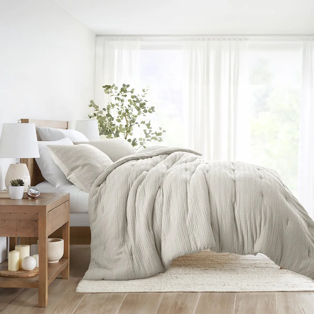 Waffle Textured Down-Alternative Comforter Set