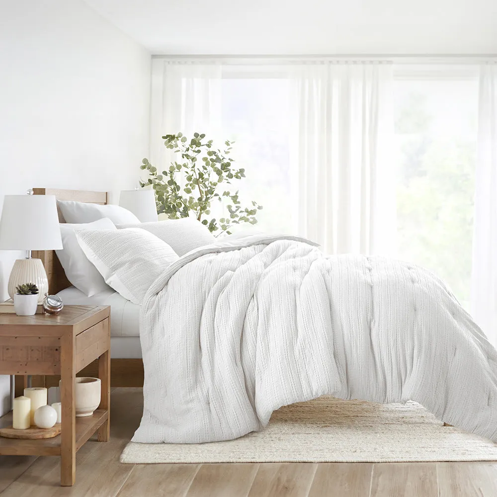 Waffle Textured Down-Alternative Comforter Set