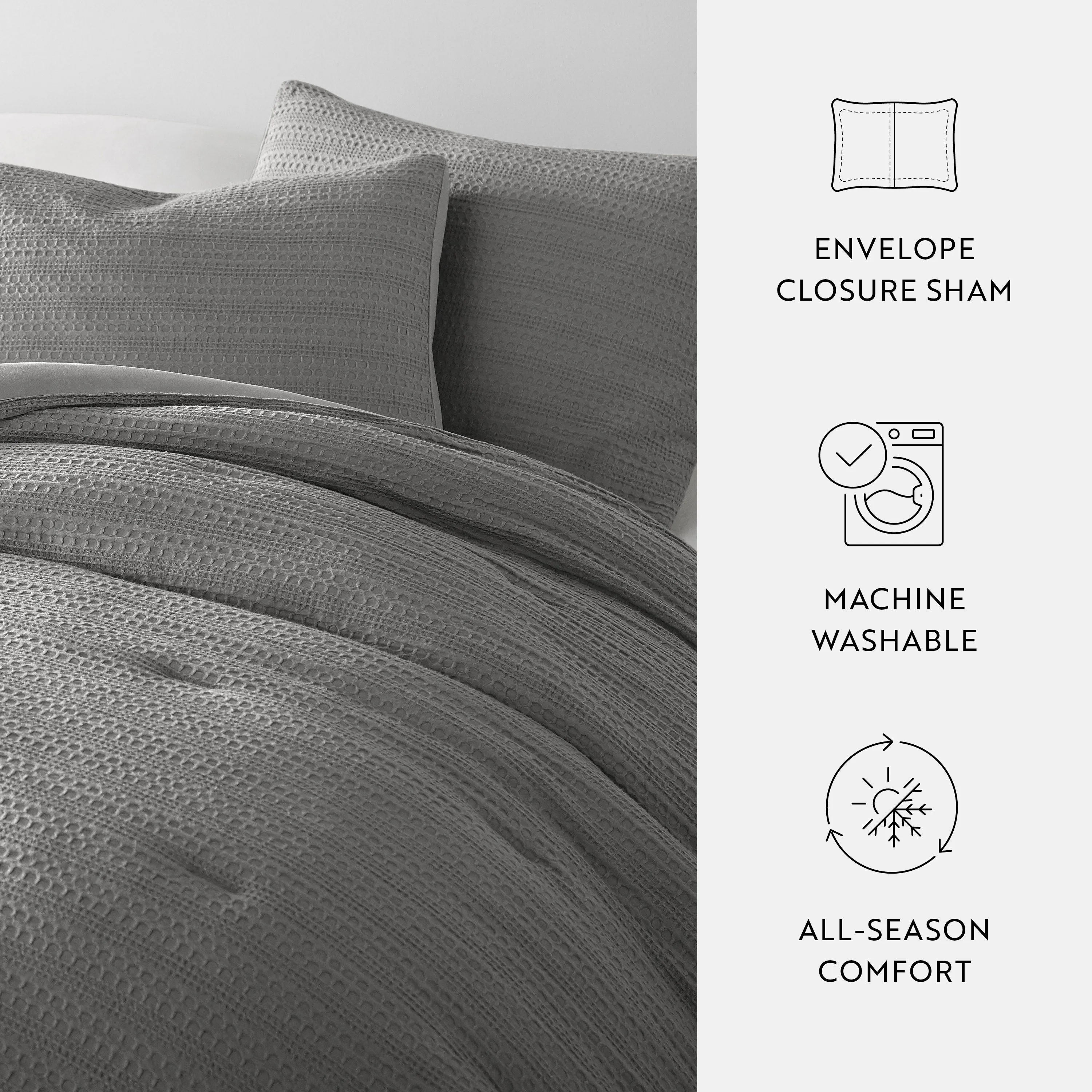 Waffle Textured Down-Alternative Comforter Set