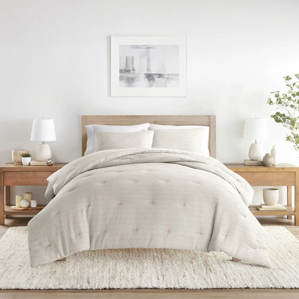 Waffle Textured Down-Alternative Comforter Set