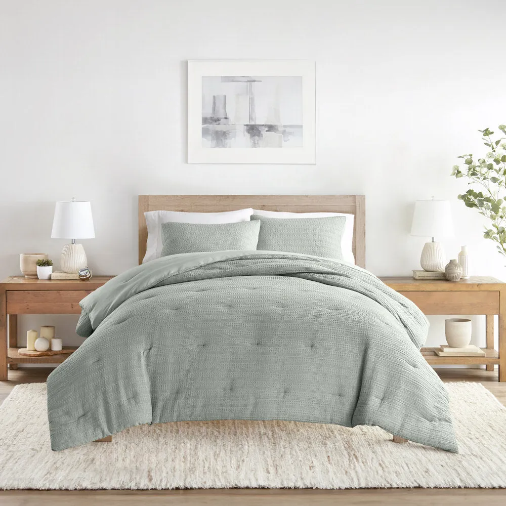 Waffle Textured Down-Alternative Comforter Set