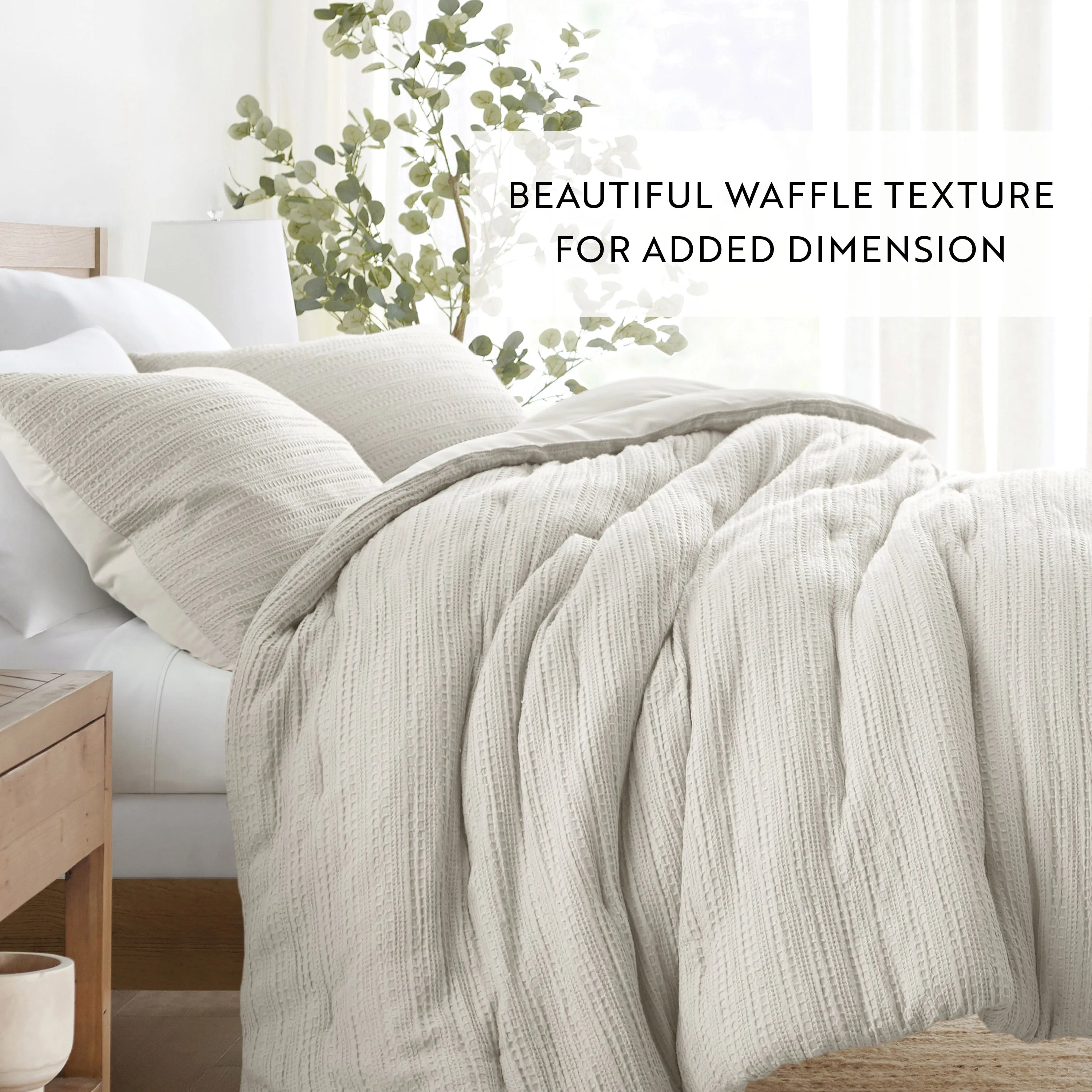 Waffle Textured Down-Alternative Comforter Set