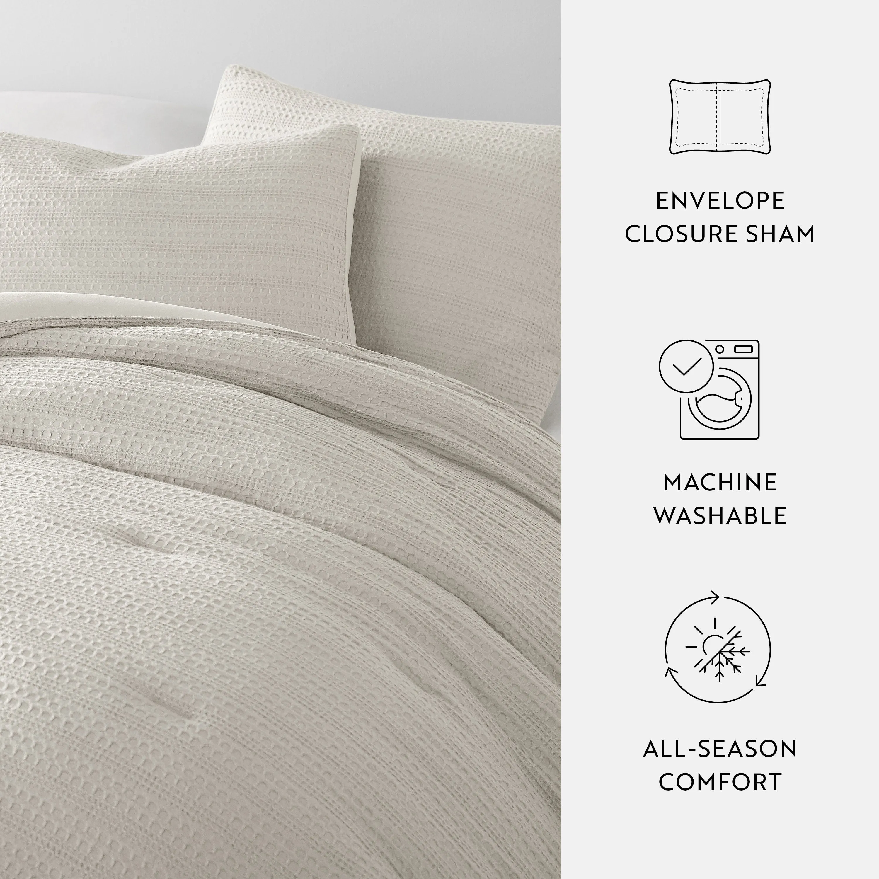 Waffle Textured Down-Alternative Comforter Set