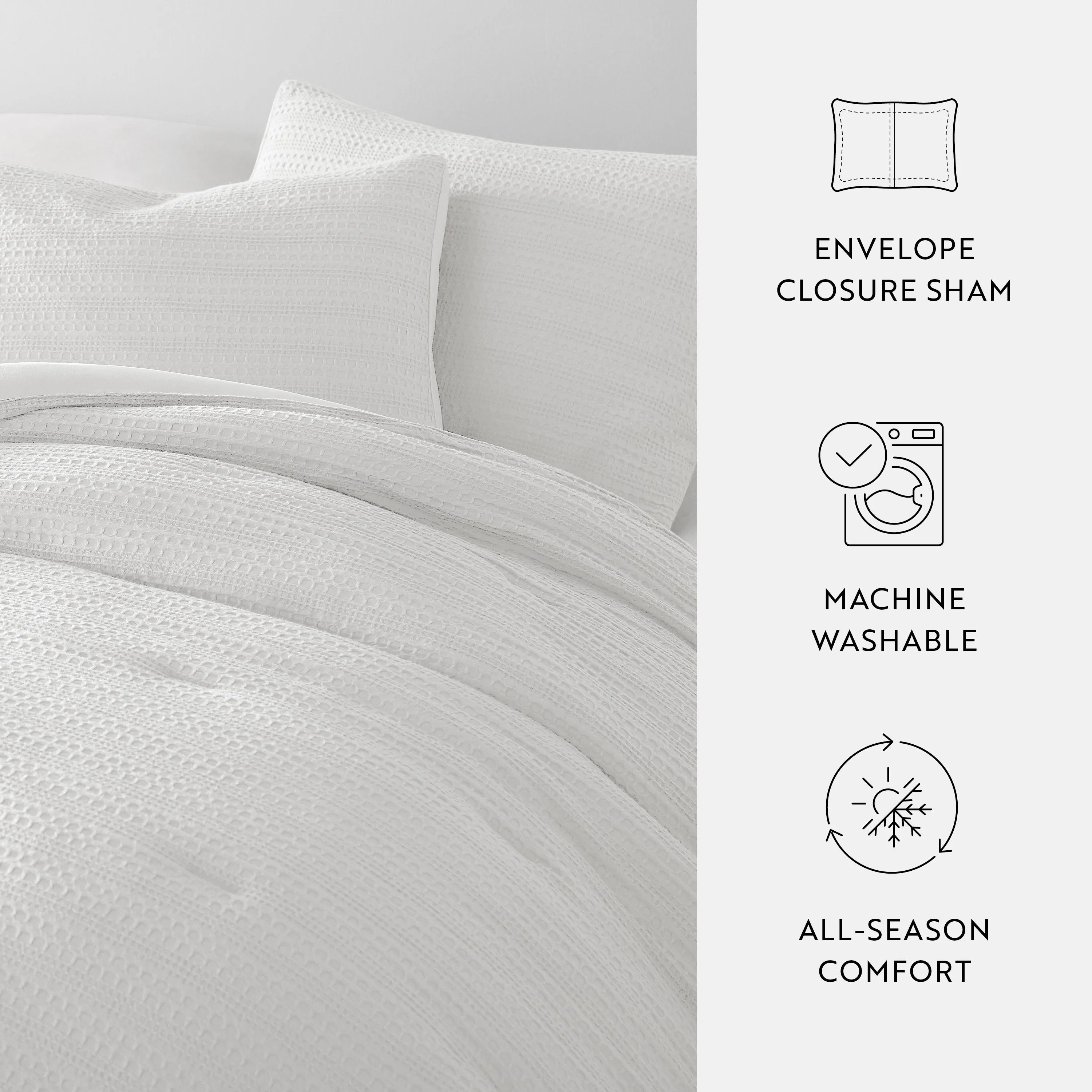 Waffle Textured Down-Alternative Comforter Set