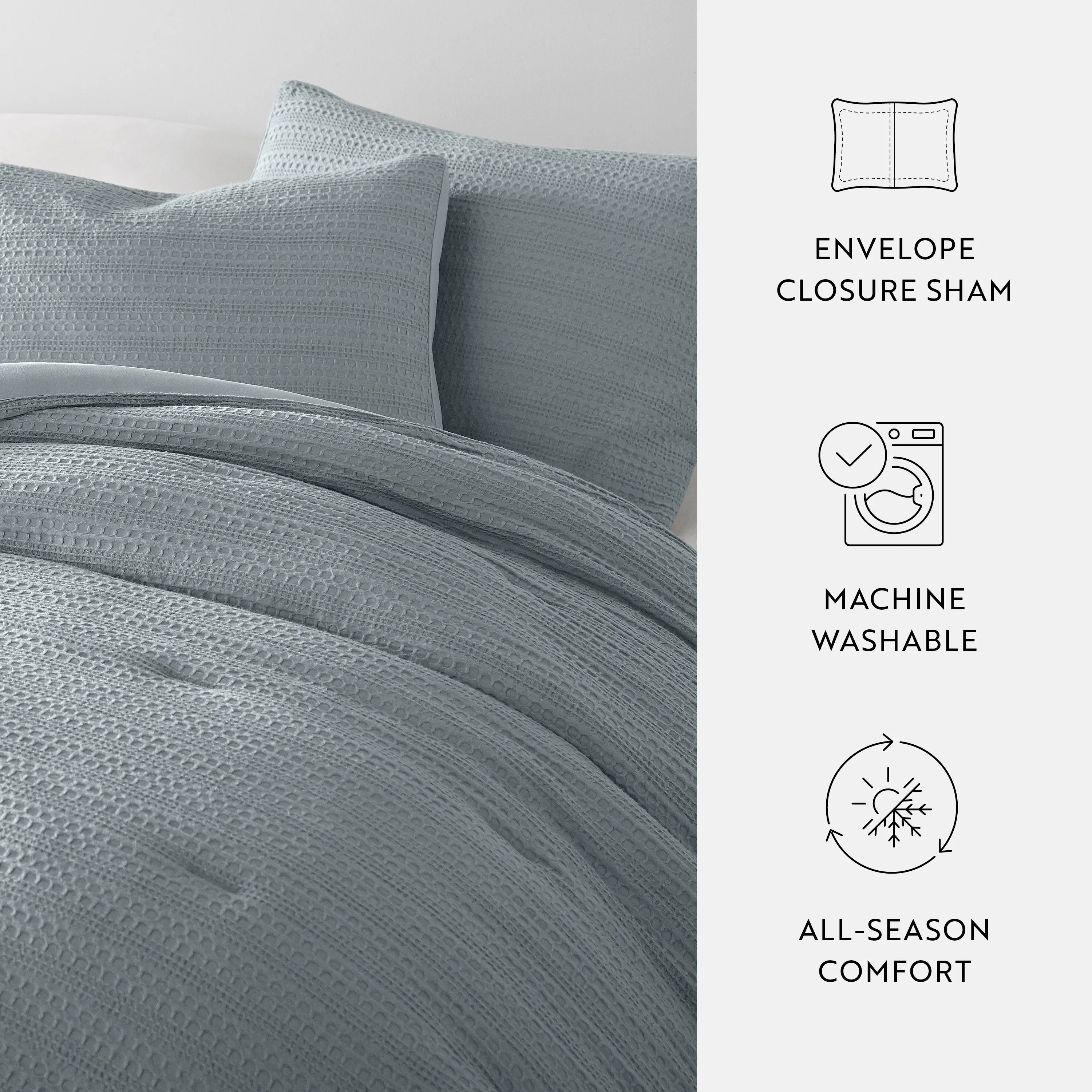 Waffle Textured Down-Alternative Comforter Set