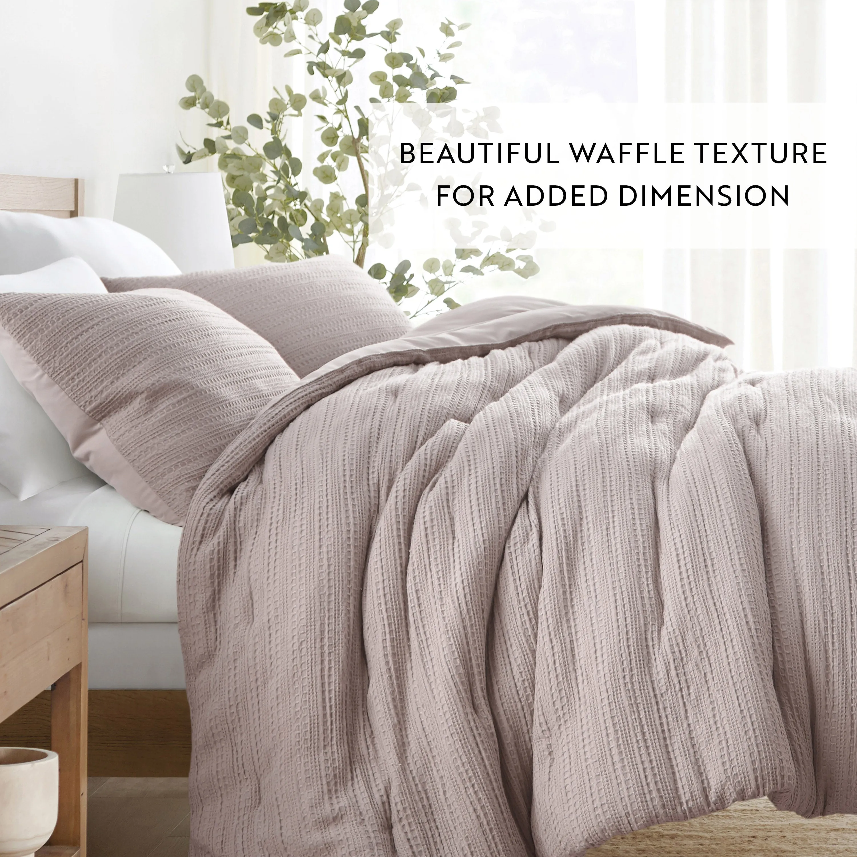 Waffle Textured Down-Alternative Comforter Set