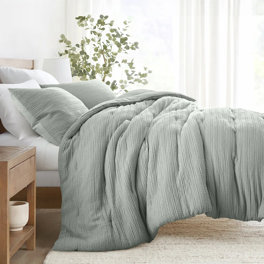 Waffle Textured Down-Alternative Comforter Set