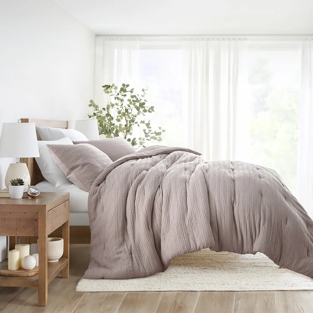 Waffle Textured Down-Alternative Comforter Set