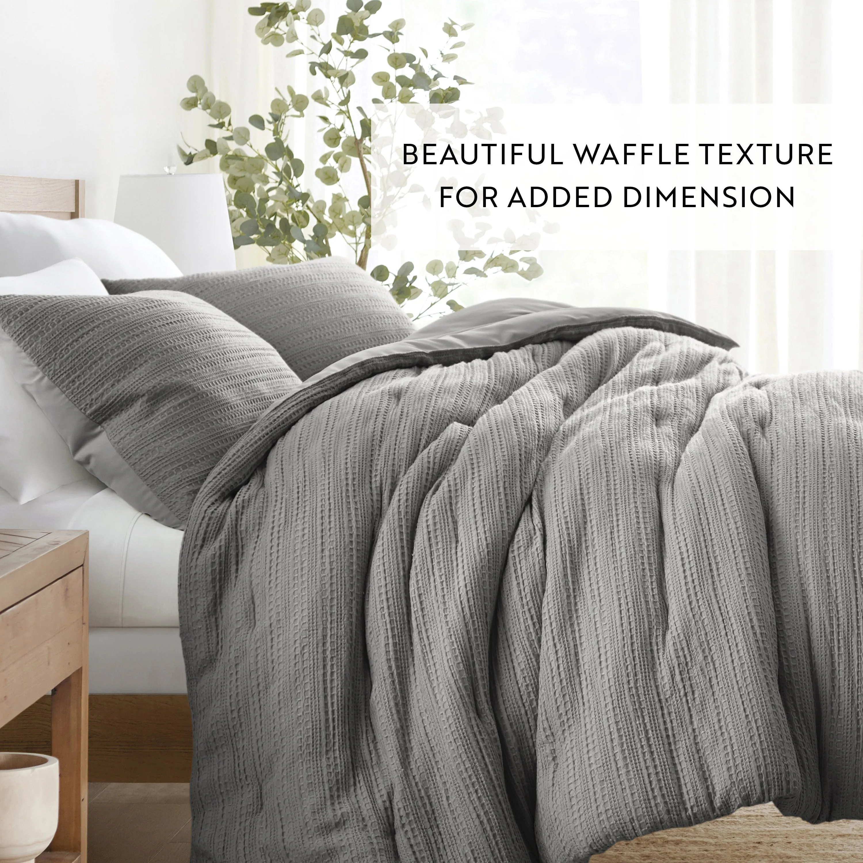 Waffle Textured Down-Alternative Comforter Set