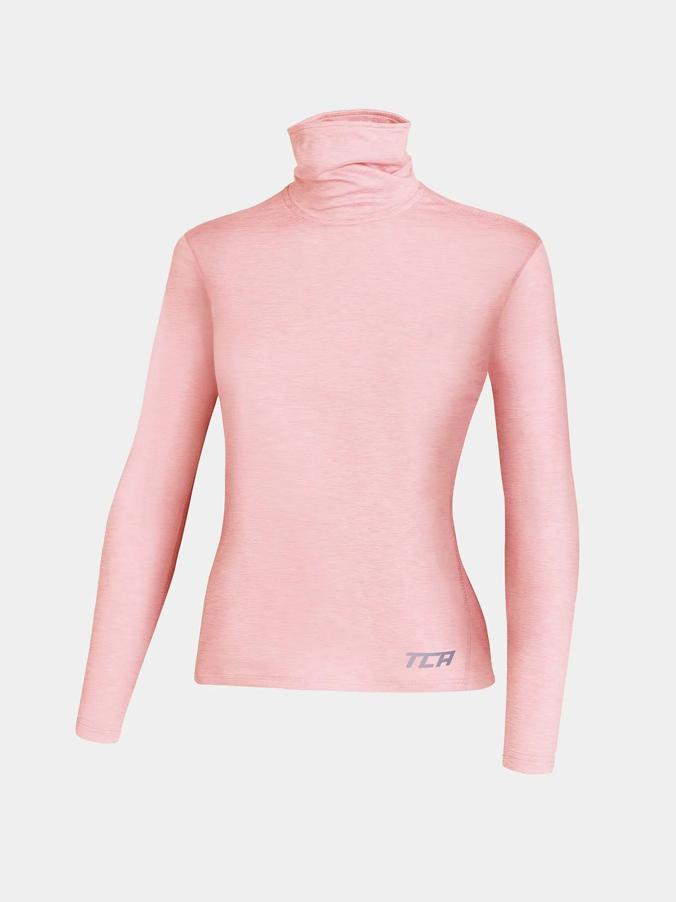 Warm-Up Thermal Long Sleeve Funnel Neck Top For Girls With Brushed Inner Fabric, Thumbholes & Reflective Strips