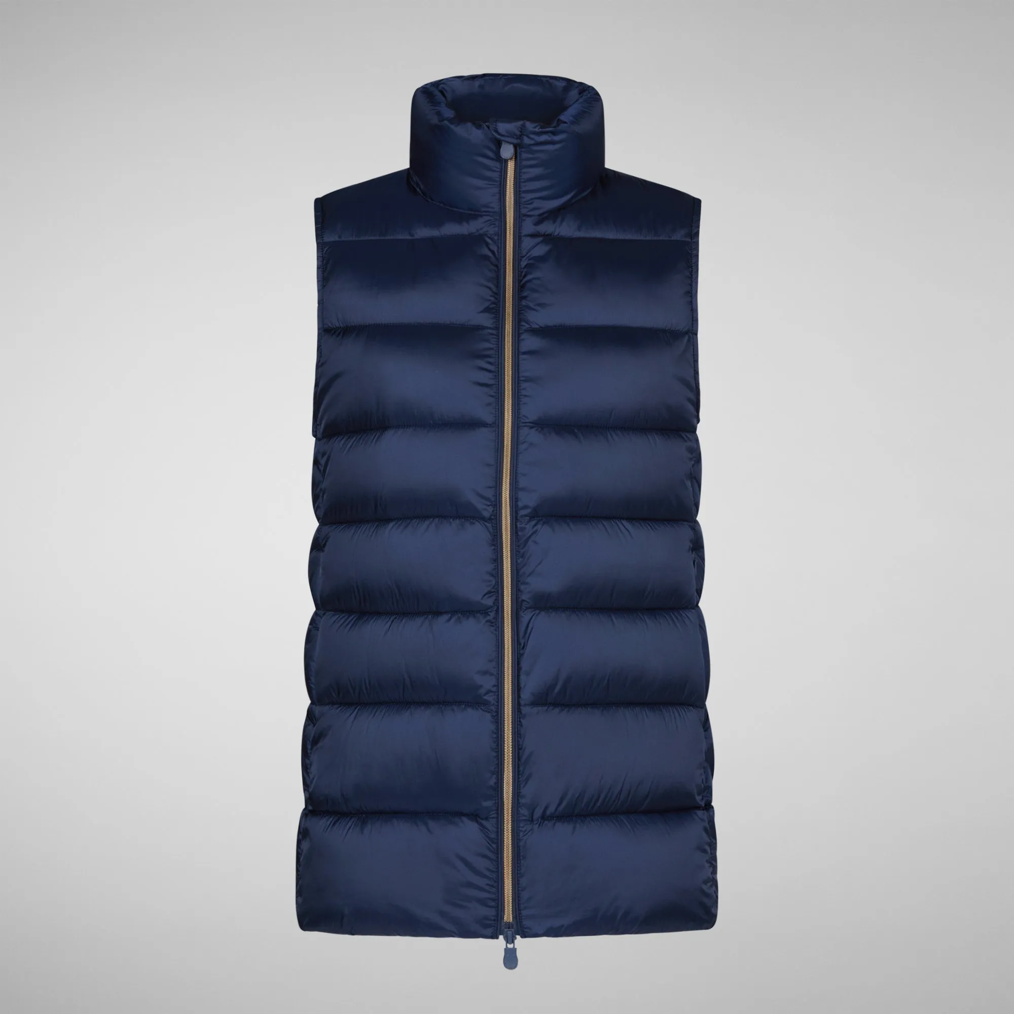 Women's Coral Puffer Vest in Blue Black